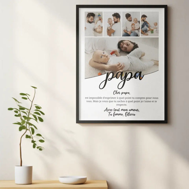 Message et photo personnalisés - Affiche Papa