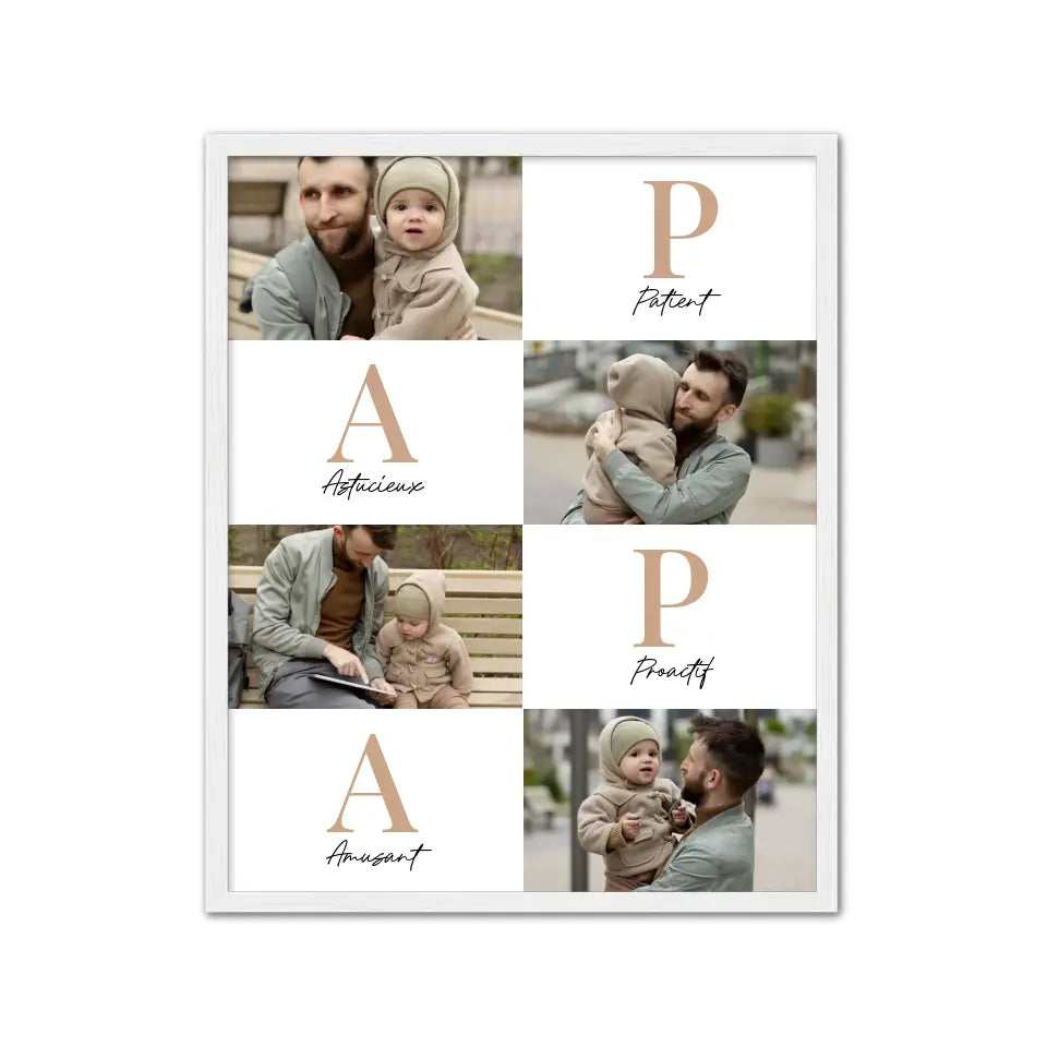 Papa Lettres - Affiche personnalisée