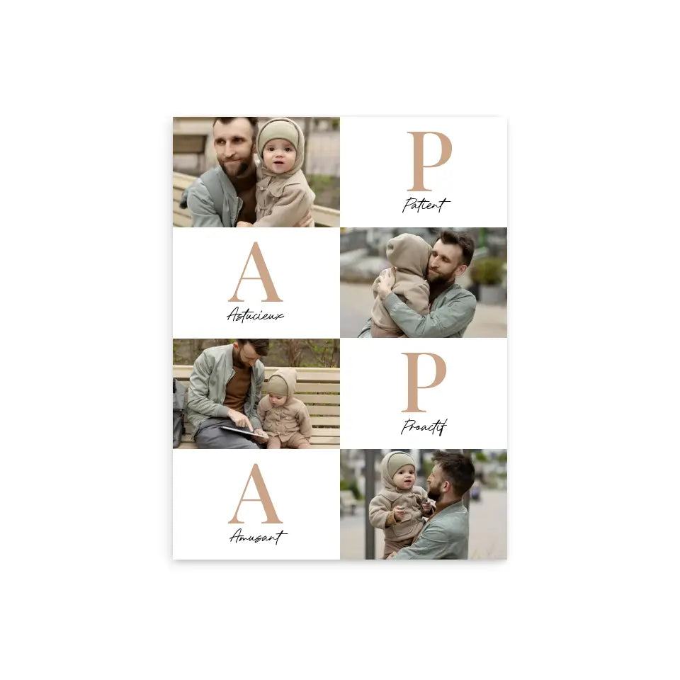 Papa Lettres - Affiche personnalisée