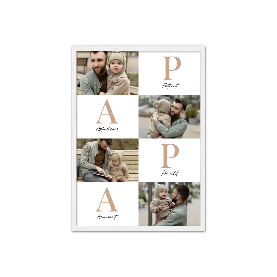 Papa Lettres - Affiche personnalisée