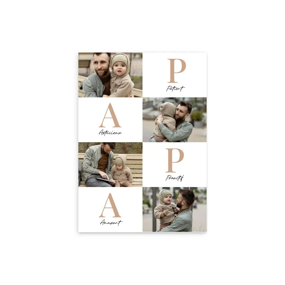 Papa Lettres - Affiche personnalisée