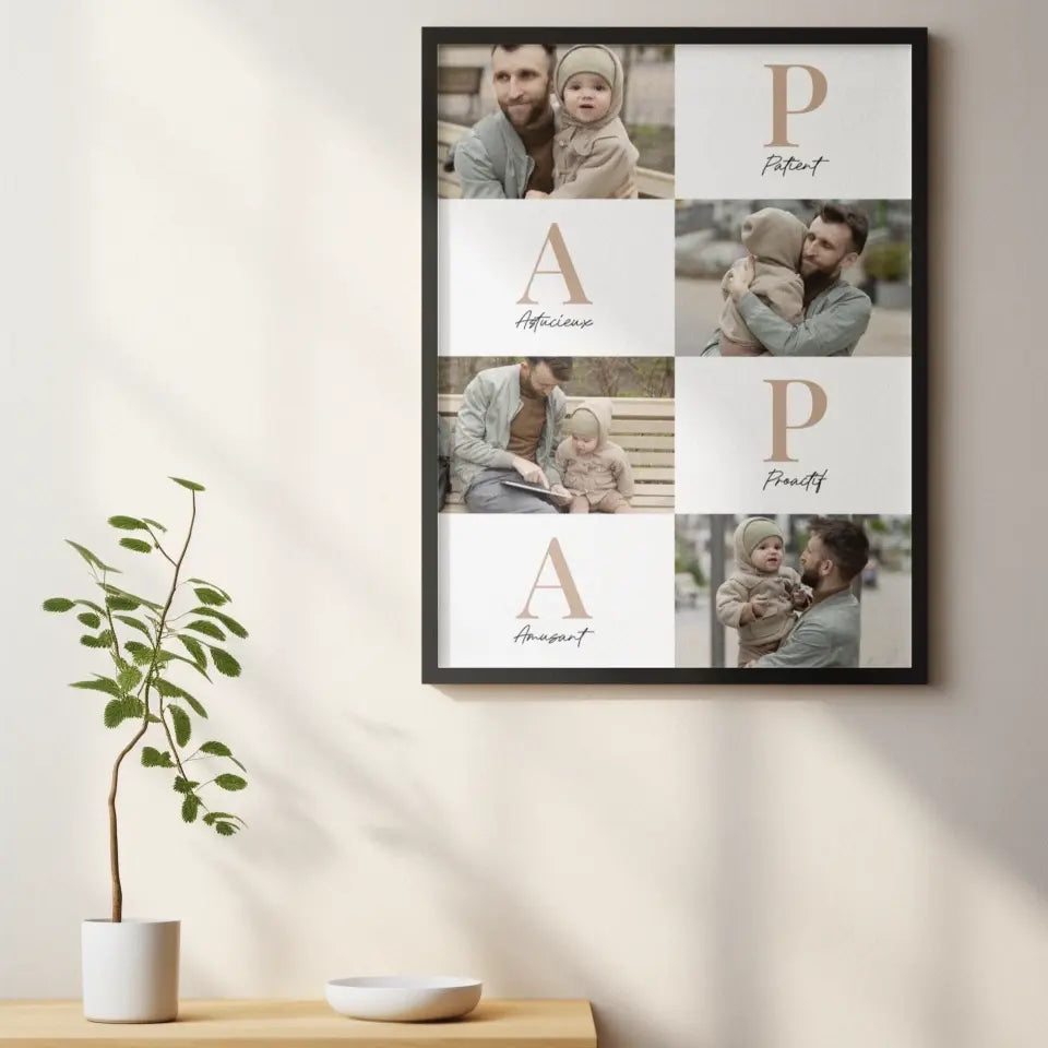 Papa Lettres - Affiche personnalisée