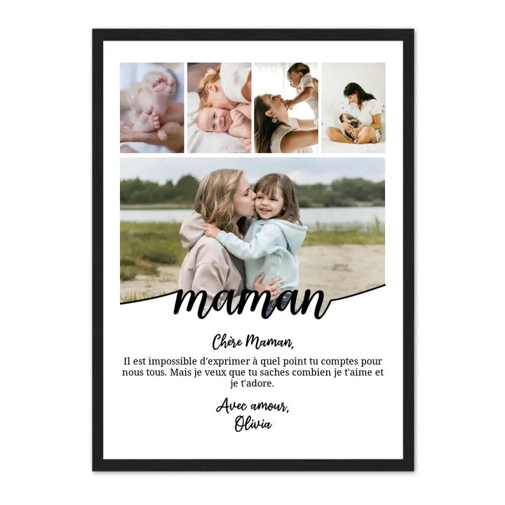 Message et photo personnalisés - Affiche Maman