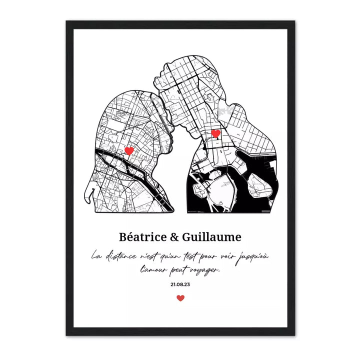 Silhouette d'amour - Affiche personnalisée