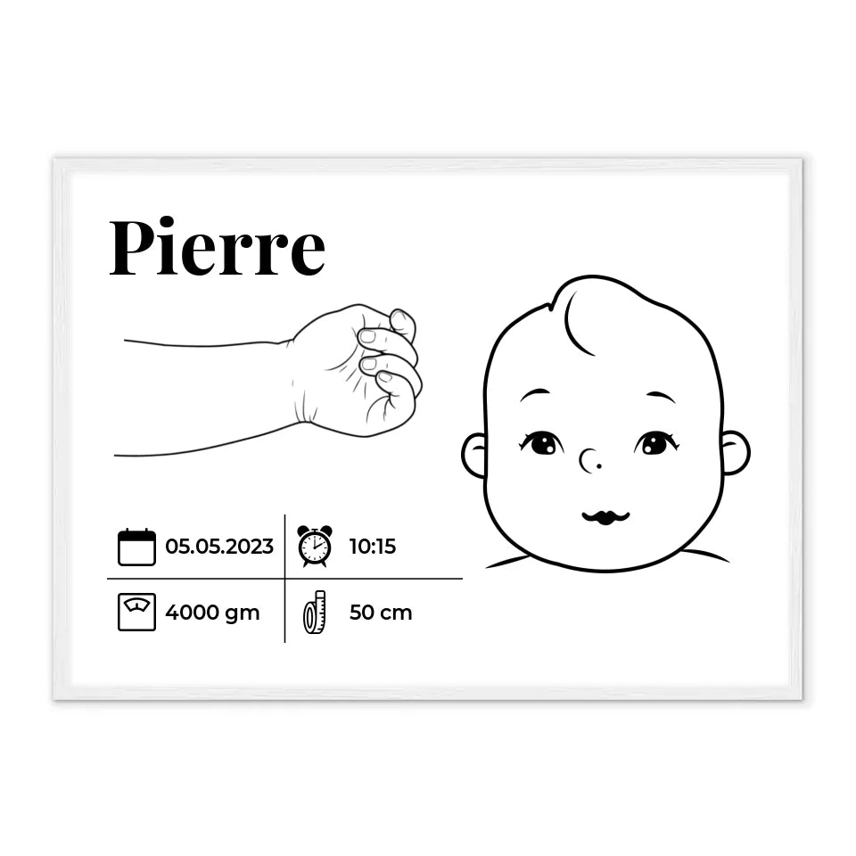 Détails de Naissance - Affiche Personnalisée