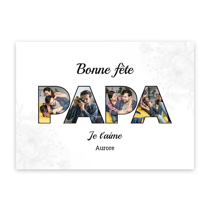 Bonne Fête Papa & Je t'aime - Affiche Personnalisée