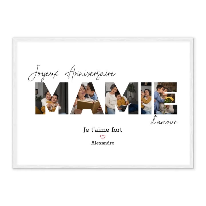 Joyeux Anniversaire Mamie - Affiche Personnalisée