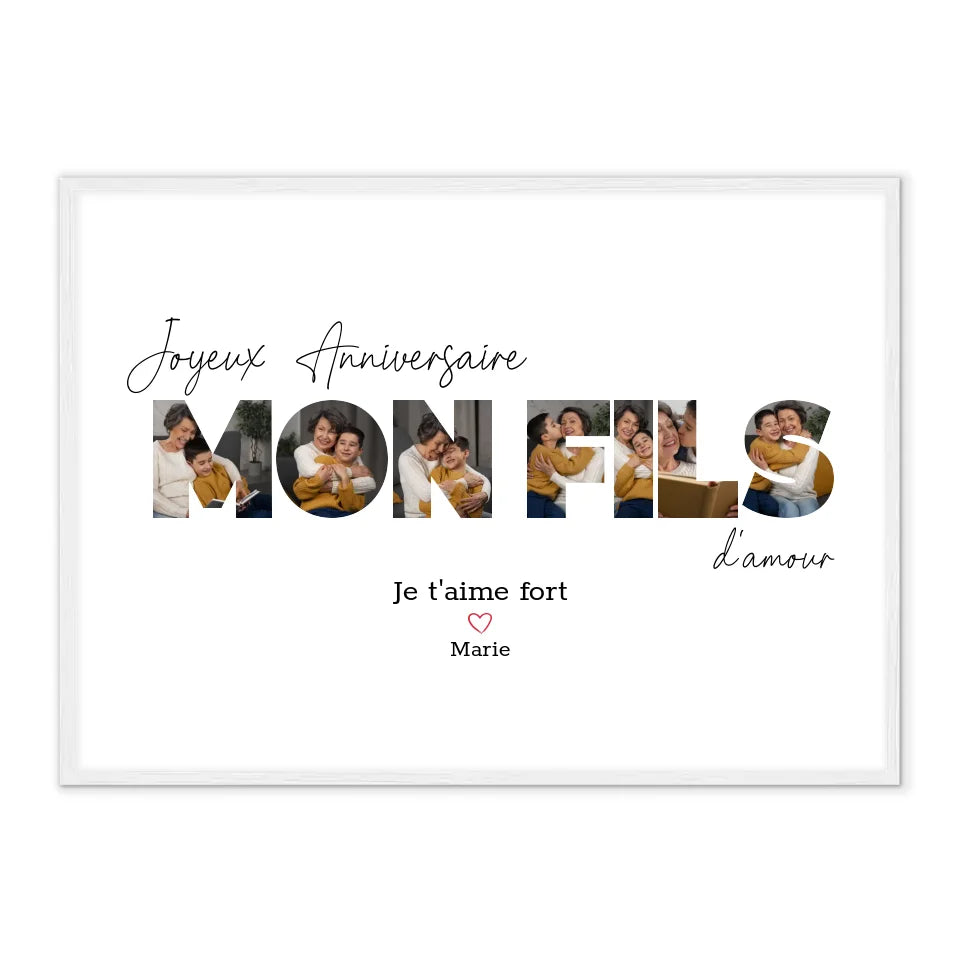 Joyeux Anniversaire Mon Fils - Affiche Personnalisée