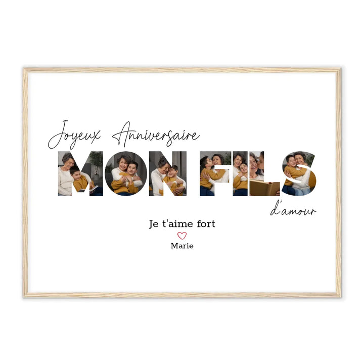 Joyeux Anniversaire Mon Fils - Affiche Personnalisée