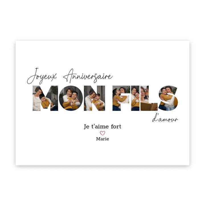 Joyeux Anniversaire Mon Fils - Affiche Personnalisée