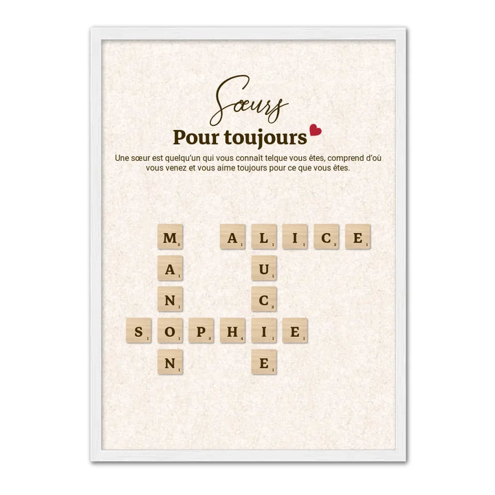 Sœurs Scrabble - Affiche personnalisée