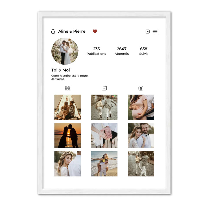 Instagram Toi & Moi -  Affiche Personnalisée
