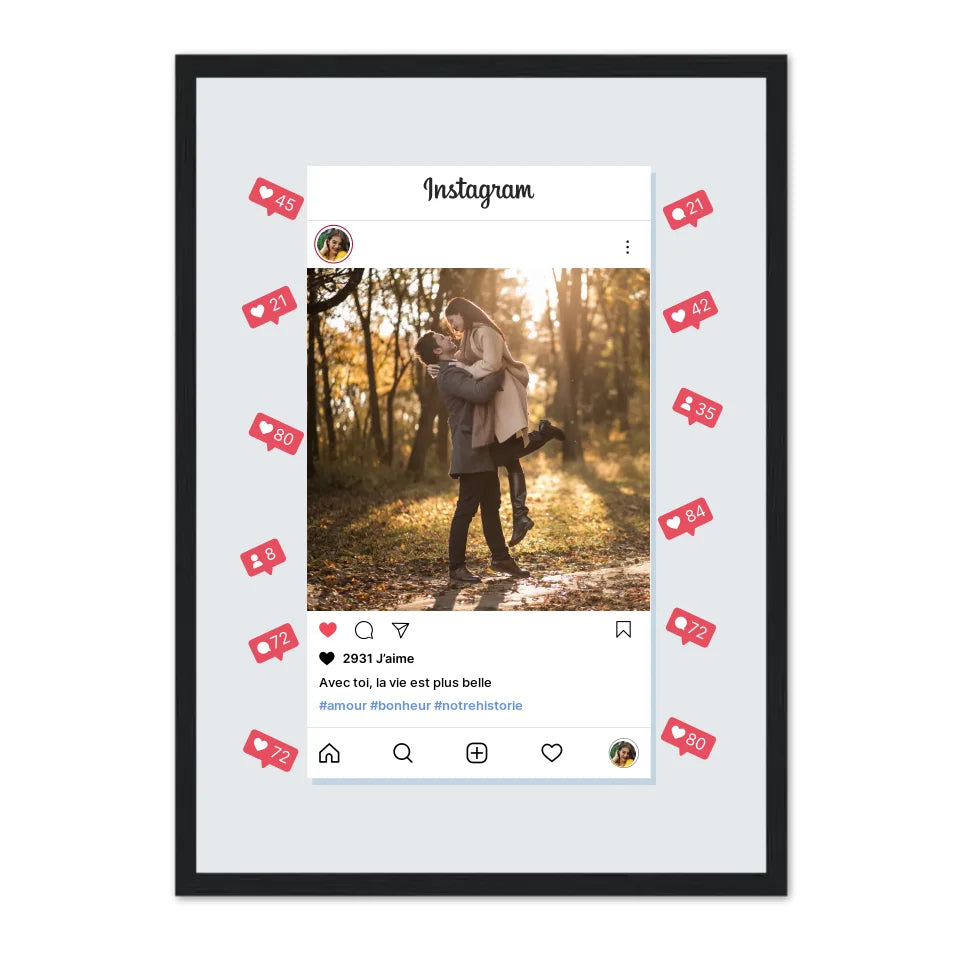 Instagram Couple - Affiche Personnalisée