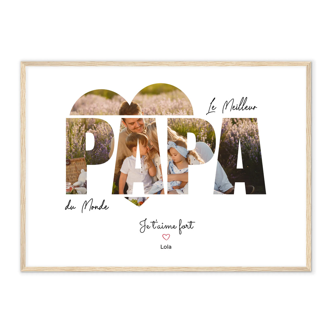 Le Meilleur Papa Collage - Affiche personnalisée