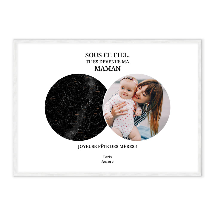 Carte céleste & photo - Affiche Maman