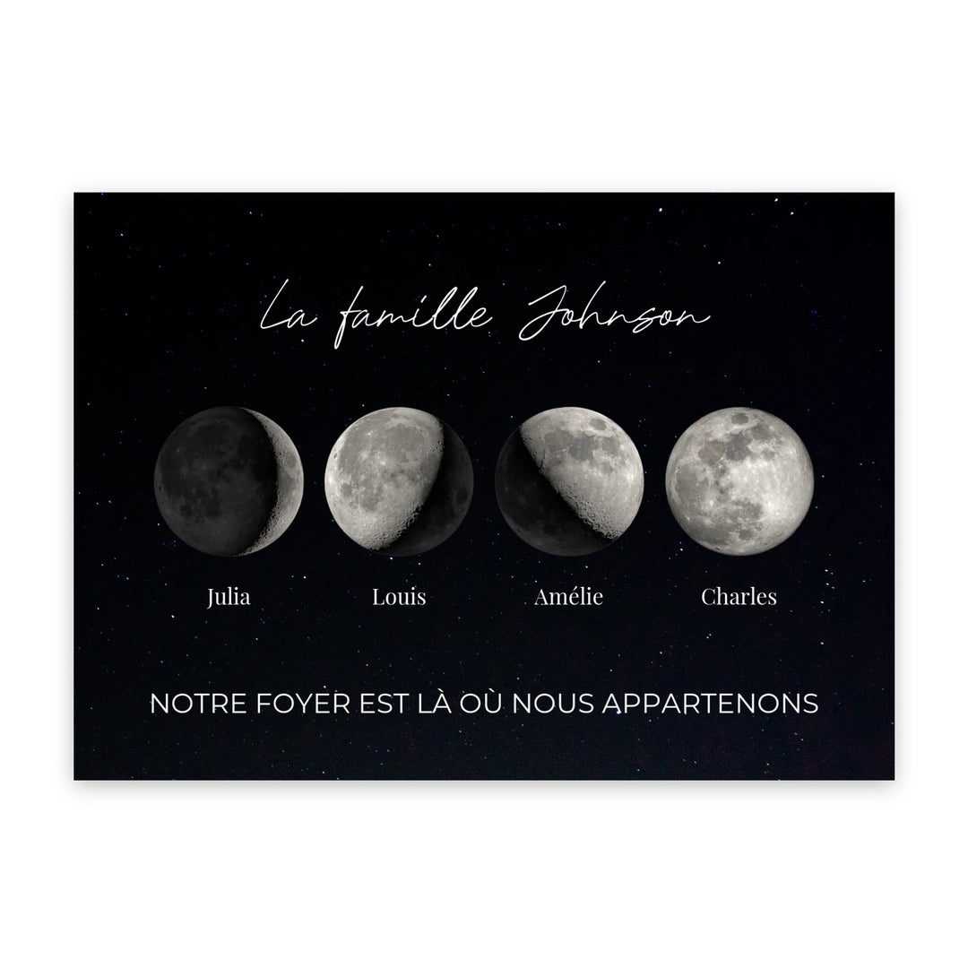 Phase lunaire famille - Affiche Personnalisée