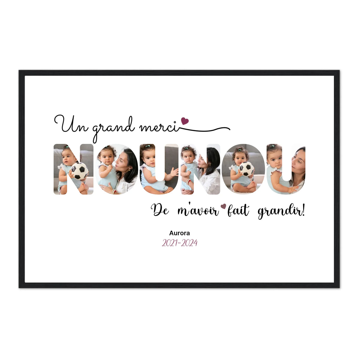 Nounou Lettres - Affiche personnalisée