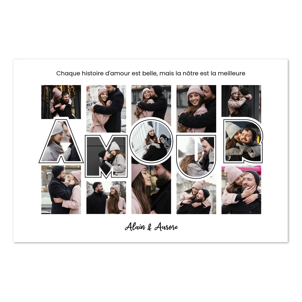 Amour Lettres & Photos - Affiche personnalisée