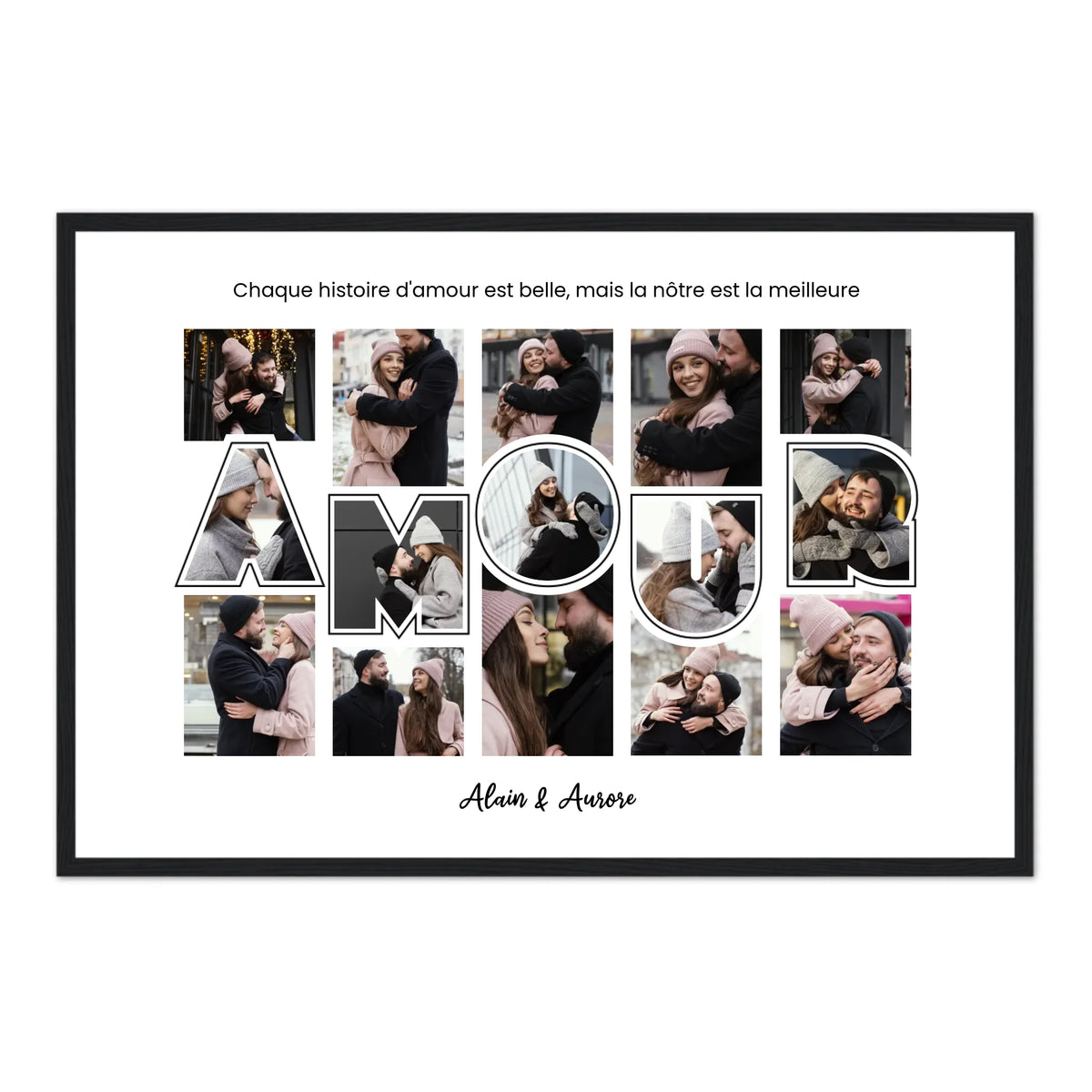 Amour Lettres & Photos - Affiche personnalisée