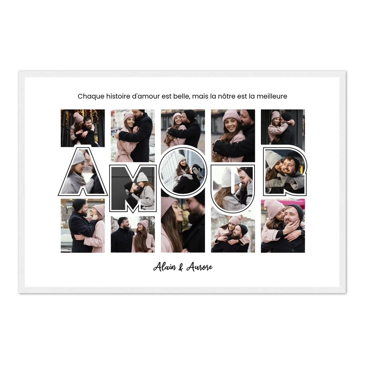 Amour Lettres & Photos - Affiche personnalisée