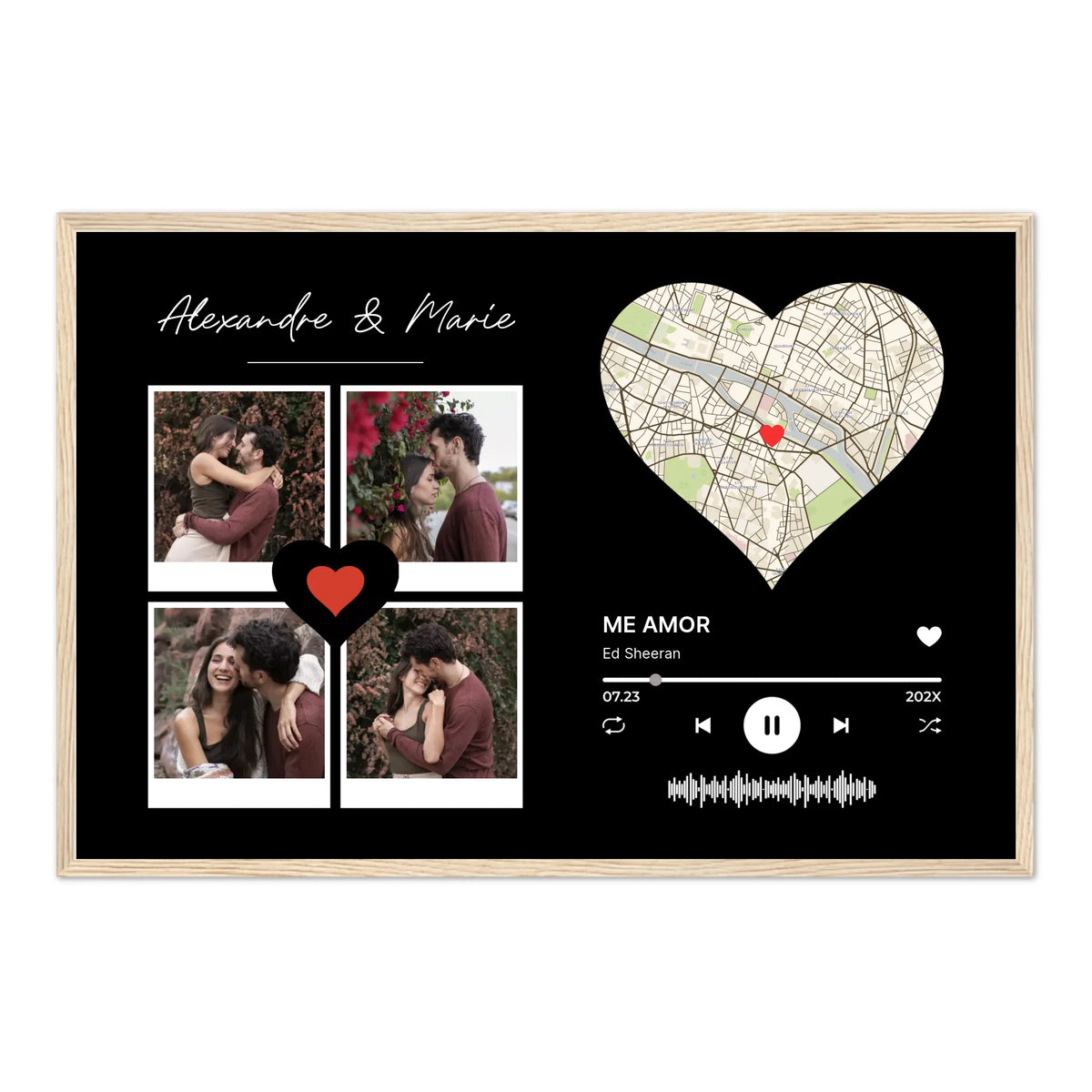 Collage photo, Spotify & Carte - Affiche personnalisée