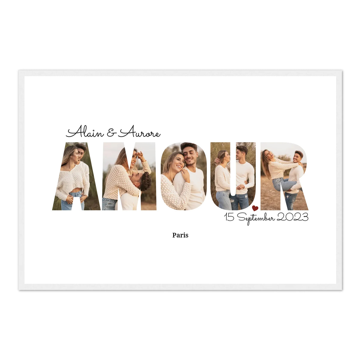 Amour Lettres - Affiche personnalisée